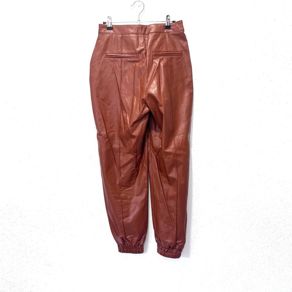 Nasty Gal faux leather Rust Joggers 2 - Picture 4 of 6